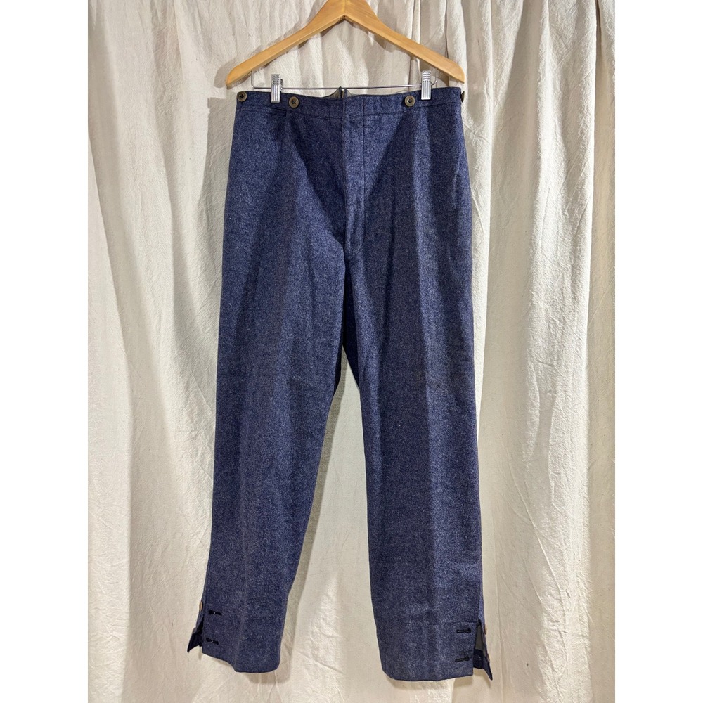 Vintage 1942 WWII Swiss Army Wool Field Trousers Blue-Gray Buckle-Back 34x28.5